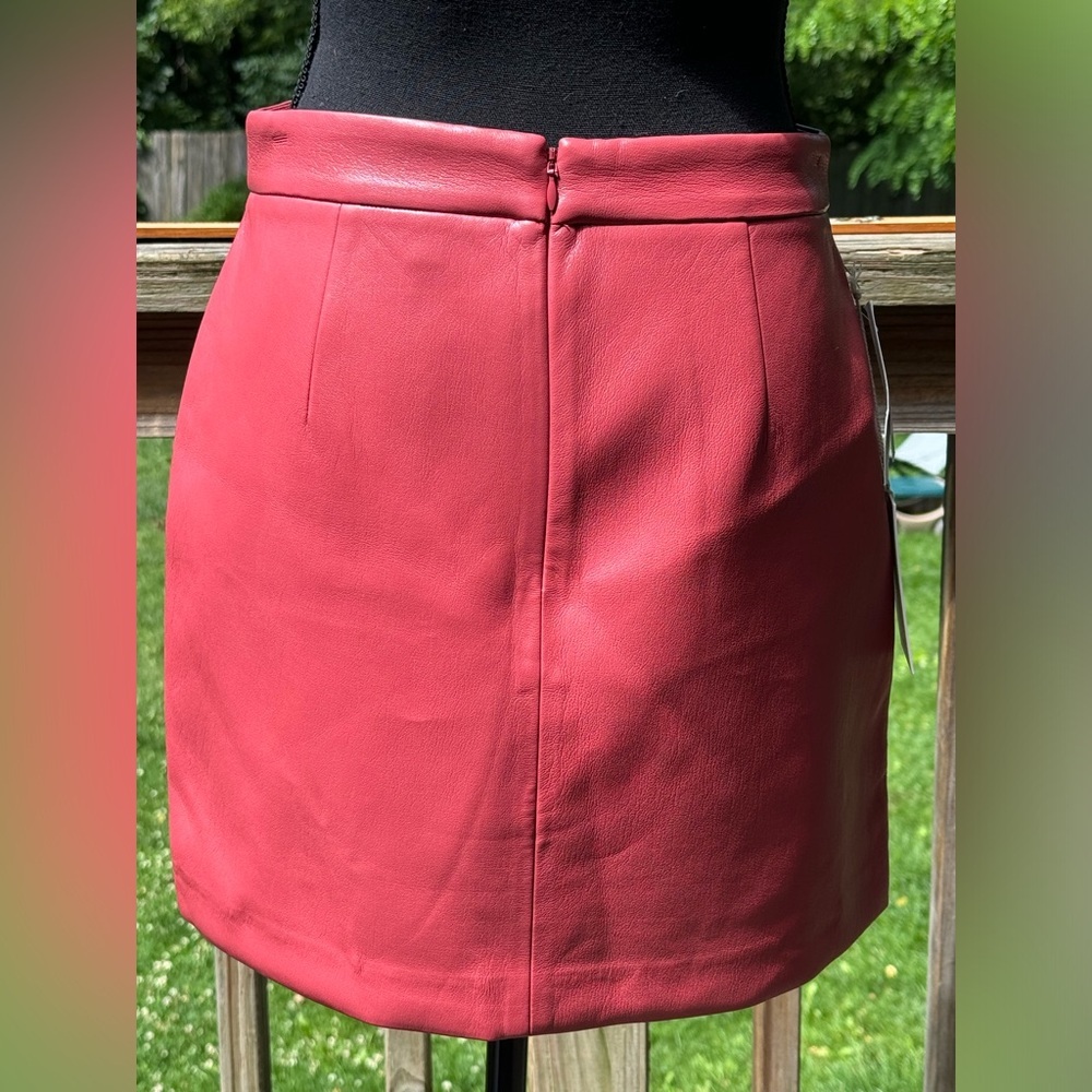 Wilfred faux leather hot pink coral skirt size 8 - Picture 8 of 9